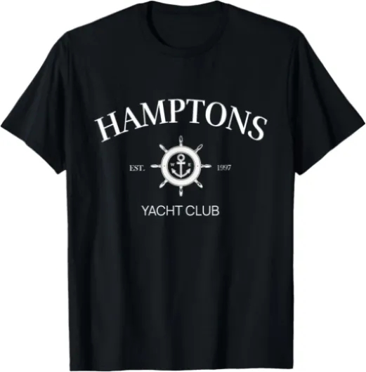 Hamptons Yacht Club Vintage Tennis Crewneck Preppy Aesthetic T-Shirt